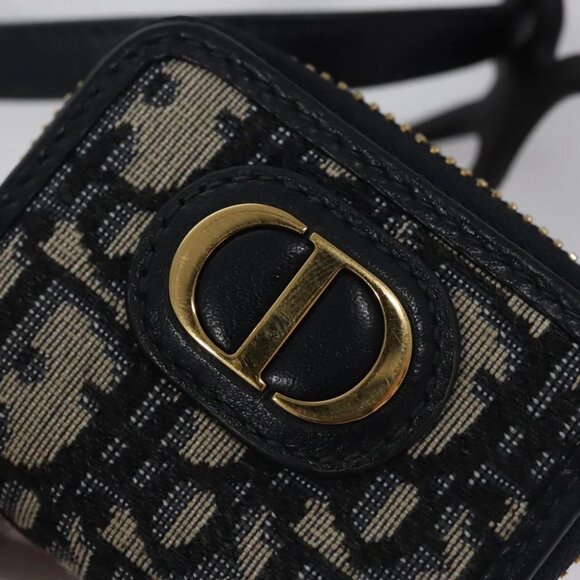 Christian Dior Trotter Canvas Oblique Phone Holder Airpods Case Navy Auth - Picture 14 of 16